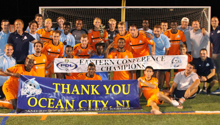 Nor'easters rally in second half to beat Reading United to win Eastern Conference title